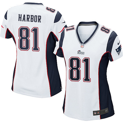 Women's Game Clay Harbor Nike Jersey White Road - #81 NFL New England Patriots